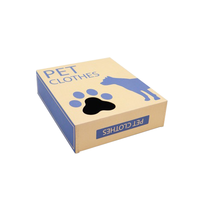Vente en gros Boîte d'emballage recyclable en papier kraft avec fenêtre pour vêtements pour animaux de compagnie avec logo personnalisé