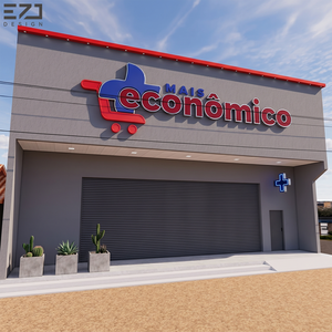 Letras LED 3D Luminosas EZD con Iluminación Frontal, Letrero Metálico para Exteriores para <span class=keywords><strong>Farmacias</strong></span>, Supermercados, Tiendas Minoristas, Ladenschild - Product Image 3