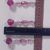 Bordure en dentelle élégante à franges de perles en forme de goutte d'eau pour rideaux, abat-jour, nappes, sacs à vêtements, accessoires de couture écologiques
