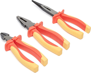 Juego de Herramientas para Electricista de 1000V con Destornilladores Aislados y Planos, Juego Aislado VDE, Alicates Combinados Sin Aislamiento VDE - Product Image 2