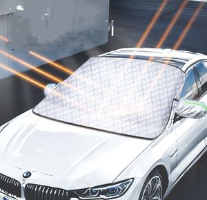Universelle Frontscheibenabdeckung aus Titan-Silber-Gewebe, reflektierender Auto-Sonnenschutz, 99 % UV- und 90 % <span class=keywords><strong>IR</strong></span>-Abweisung, einfache Installation - Product Image 5