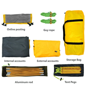 Portable Double-layer Roof <b>Tent</b> Oxford Cloth Rainproof Quick Setup Outdoor Camping Beach Mountaineering Overnight Double Person - Product Image 5