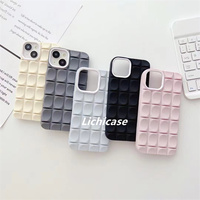 Lichicase étui souple antichute en treillis de couleur unie concis pour Realme C35 C55 coque arrière en Silicone TPU