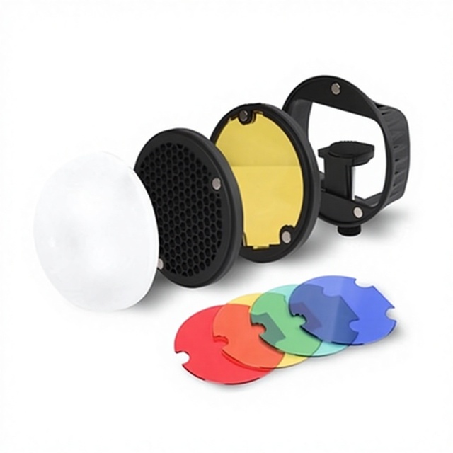 Flash Accessories Kit Magnetic Diffuser Dome Honeycomb Grid Color Gels Filter Speedlight Universal Camera Accessories