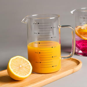 पारदर्शी पर्यावरण के अनुकूल कांच प्रयोगशाला बीकर मग कप रसोई बेकिंग मापने वाले कप के साथ - Product Image 3