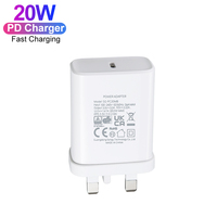 Chargeur USB C 20W Prise UK Type C Adaptateur Rapide pour iPhone 15 14 13 CE ROHS FCC UKCA UL (Marché des Émirats Arabes Unis)