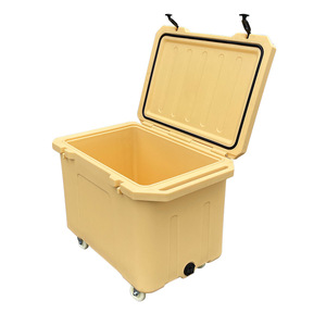 Chariot isotherme mobile <span class=keywords><strong>200L</strong></span> pour fruits de mer, bac rotomoulé en LLDPE isolé pour <span class=keywords><strong>congélateur</strong></span> d'abattoir - Product Image 2