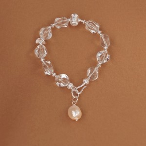 Crystal <b>Beaded</b> <b>Bracelet</b> 925 Silver Natural Crystal Water Drop Shape Women's Trendy Everyday Wear - Product Image 3