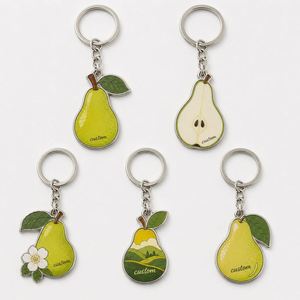 Porte-clés personnalisés en forme de poire en gros – Nouveaux porte-clés d'été au style doux, motifs personnalisés, cadeaux pour boutiques de fruits, souvenirs - Product Image 1