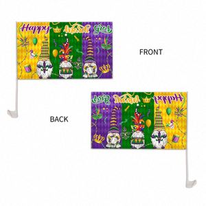 Drapeau de fenêtre de voiture à thème Pâques Lapin, 12x18 pouces, avec logo personnalisé, à prix abordable - Product Image 3