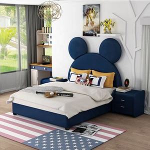 HJ HOME Lit tendance Lits rembourrés pour enfants Meubles <span class=keywords><strong>de</strong></span> chambre à coucher pour enfants <span class=keywords><strong>Mickey</strong></span> Cartoon - Product Image 3