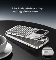 Étui de téléphone en métal de luxe en alliage d'aluminium rigide alvéolé pour dissipation thermique pour iPhone 15 Pro Max 15 Plus 14 S23 Ultra – Coque de refroidissement
