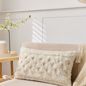 Boho Chic Macrame & berumbai dekoratif bantal sofa dekorasi rumah bantal penutup Set-nada netral bantal bertekstur - Product Image 4