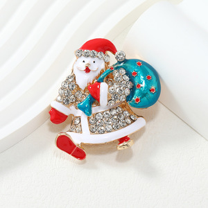 <strong>ments</strong> new cute <strong>Santa</strong> Claus brooch and personalized cartoon holiday badge rhinestone Christmas pin - Product Image 1