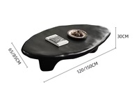 Table à thé en verre noir minimaliste moderne Style Wabi-Sabi en forme de galet pour petite maison appartement meubles de salon créatifs