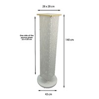 Présentoir de support de supermarché panneau perforé à quatre faces en métal léger pour réfrigérateur aimant jouet autocollant caractéristique de plancher rotatif