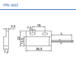 Sensor de proximidad magnético HKFAST FPS-3622L FPS-3622R con cable UL1007 para detección de puertas de armarios y roperos - Product Image 2