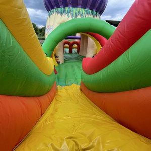 <span class=keywords><strong>Grand</strong></span> <span class=keywords><strong>château</strong></span> gonflable commercial en PVC en forme de champignon avec parcours d'obstacles et toboggan pour enfants - Product Image 4