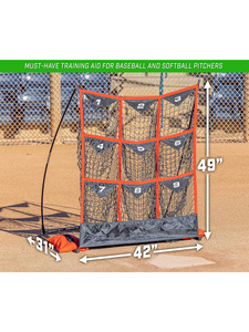 <span class=keywords><strong>9</strong></span>-Bolsillo de béisbol Softball <span class=keywords><strong>Pitching</strong></span> Strike Zone Target Batting <span class=keywords><strong>Net</strong></span> con respaldo para golpear la práctica de bateo de captura - Product Image 5