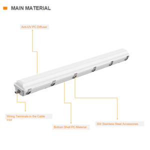 IP65 2ft 4ft 5ft thương mại nhà để xe không thấm nước chiếu sáng lịch thi đấu <span class=keywords><strong>tri</strong></span>-<span class=keywords><strong>proof</strong></span> <span class=keywords><strong>LED</strong></span> Batten ánh sáng <span class=keywords><strong>LED</strong></span> tuyến tính ống Batten <span class=keywords><strong>tri</strong></span>-<span class=keywords><strong>proof</strong></span> ánh sáng - Product Image 2
