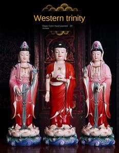 تمثال بوذا الغربي الخزفي, تمثال بوذا الغربي amituo Guanyin Bodhisattva الحرف اليدوية النحت - Product Image 4