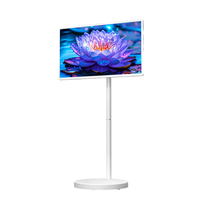 Écran tactile numérique portable de 32 pouces, TV 4K LCD, affichage mobile sans fil avec roues, Android 8 Go de RAM, 128 Go de stockage