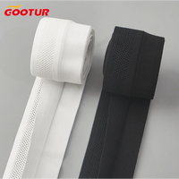Bande élastique extensible noire et blanche 45 mm avec trous en maille respirante, ruban de tissage pour accessoires vestimentaires et shorts de course