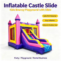 Château gonflable avec toboggan pour enfants, château de saut et structure de jeux gonflables pour fêtes, jardin et divertissement en plein air