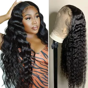 Loose Wave Lace Front Wigs Loose Curly Wave Virgin Human Hair Wig Curl Wig Transparent for Black Women 30 36 40 Inch Long