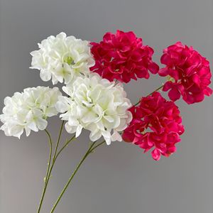 Flores de Hortensia Artificiales, 3 Cabezas, de Seda, Realistas, Decoraciones para Bodas, Accesorios para el Hogar - Product Image 4
