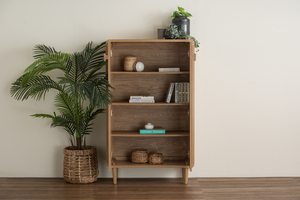 Mueble Multifuncional de Roble Malayo Natural LOME, Hecho en Malasia, Aparador Delgado para Comedor y Sala de Estar - Product Image 6