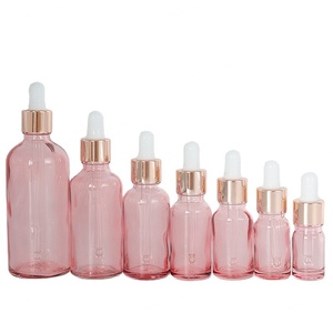 Dispensador de Viaje Portátil de 5 ml, 10 ml, 20 ml, 30 ml, Botellas de Vidrio Rosa Dorado para Aceites Esenciales con Tapas con Gotero - Product Image 1