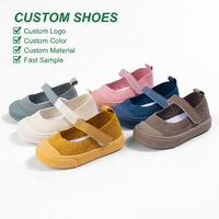Chaussures de marche pour bébés filles en tricot personnalisé, fermeture auto-agrippante, légères, respirantes, antidérapantes, baskets plates décontractées, tige en polyester