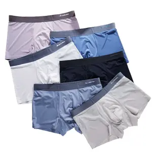 Cuecas boxer de seda gelo para homens, cuecas de alta qualidade sem costura ultrafinas e macias, popular por atacado