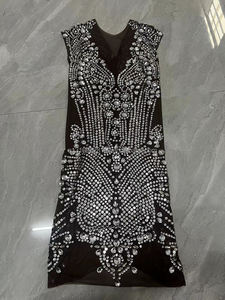 Robe à franges en strass argentés, tenue mince en pierres de cristal, pour discothèque, fête d'anniversaire, bal de promo, Costume de danse de <span class=keywords><strong>chanteur</strong></span> - Product Image 4