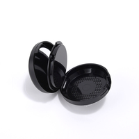 Emballage cosmétique compact à double couche, élégant, noir mat, poudré, poudré