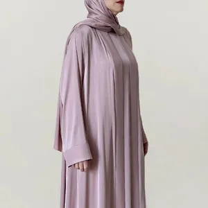 Purple draped silk fabric with polarized light is selling well in Middle East Dubai women's clothing Muslim skirts