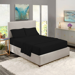 120gsm Egyptian khách sạn phổ màu rắn bốn mảnh bộ đồ giường được trang bị tinh khiết bông Khăn trải giường Bộ - Product Image 2