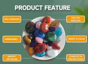 Galets de verre arc-en-ciel fabriqués en Chine, résistants au feu, vente en gros, colorés, pour parcs, œuvres d'art industrielles, <span class=keywords><strong>pierre</strong></span> artificielle d'extérieur - Product Image 3