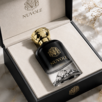 Emballage personnalisé, flacon de parfum transparent noir de 30 ml, 50 ml, 100 ml, flacon de parfum vide en verre de luxe avec boîte cadeau cylindrique