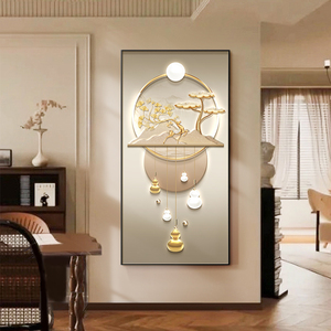 Décorations murales pour la maison lumière LED art mural lumineux en alliage d'aluminium luxe or nature morte image impression cristal porcelaine peinture - Product Image 4