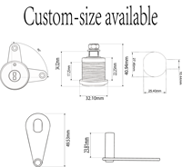 Cylindre de serrure de sécurité en alliage de zinc 32 mm, finition chromée, coque en fer, 2 clés latérales en laiton, OEM ODM, logo personnalisé, directement de l'usine