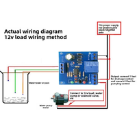 Carte de circuit de contrôle automatique de niveau d'eau DIY pour réservoirs et piscines, compatible avec une alimentation 12V