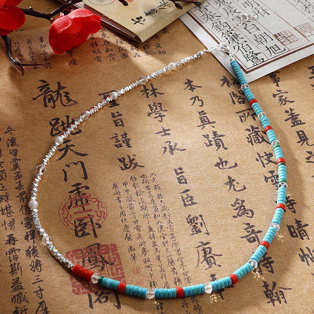 Glass beaded necklace