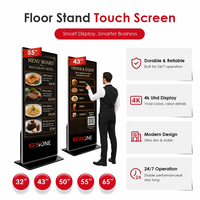 Pantalla LCD de 32/43/50/55/65 Pulgadas, Señalización Digital de Pie, Tablero de Menú, Kiosco de Publicidad para Restaurantes y Hoteles