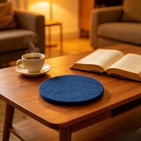 Sous-verres en feutre polyester épais, personnalisables, antidérapants, durables, lavables, écologiques et modernes, pour la maison et le bureau - Vente en gros