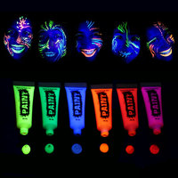 Peinture corporelle et faciale fluorescente UV néon GP Glow Dark à base d'eau, lavable, temporaire, non toxique, professionnelle, pour les fêtes d'enfants