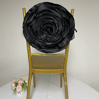 Ceinturage bandeau à fleurs pour chaise, 12 pcs/lot, accessoire pour mariage, avec fleurs, vente en gros