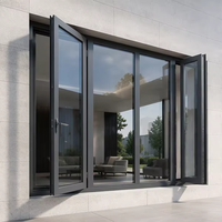 Fenêtres à battants en aluminium à rupture de pont thermique, double vitrage, verre Low-E, taille personnalisée, résidentiel, commercial