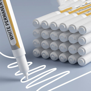 Marcatore <span class=keywords><strong>bianco</strong></span> di grande capacità ad asciugatura rapida impermeabile arte alta lucentezza a base di olio spesso marcatore in pietra di legno - Product Image 1